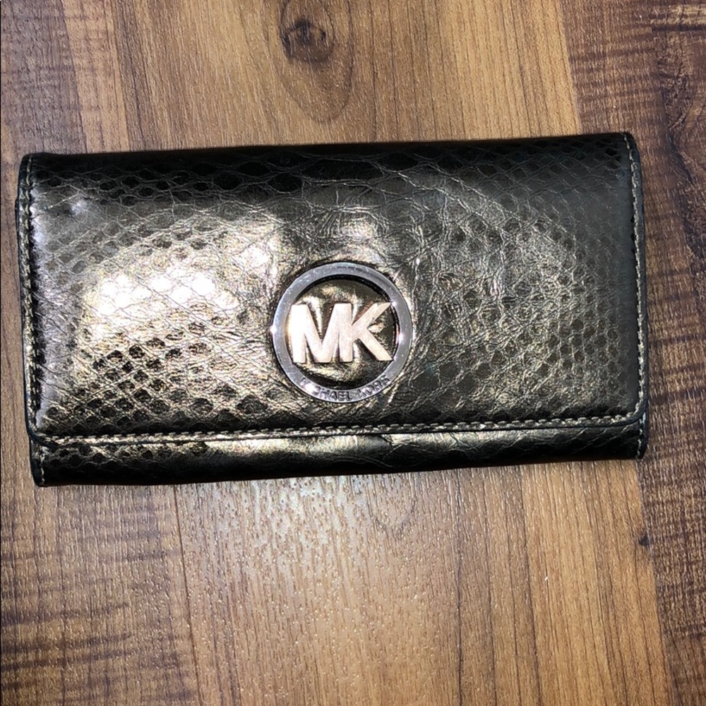 Michael Kors Antique Bronze Leather Wallet